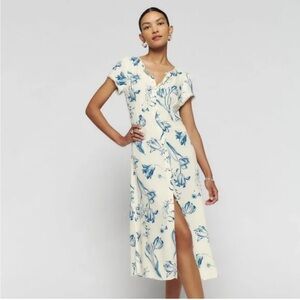 Reformation Raelynn Floral Blue and White Dress Size 6